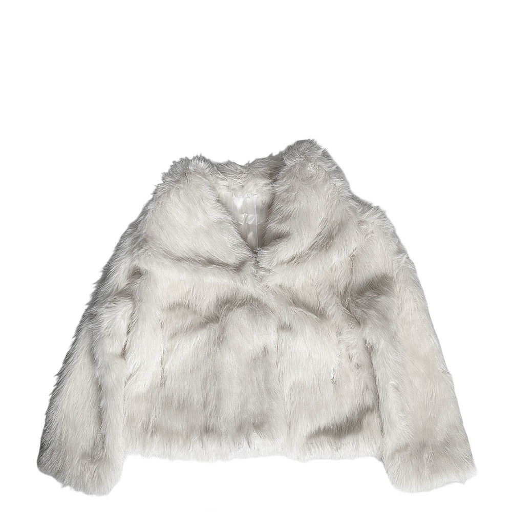 Luxe Faux White Fur Coat